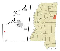 Location of Artesia, Mississippi