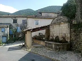 The historical wash house in the village of Castellet