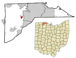 Location in Lucas County and the state of Ohio