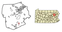 Location of Freeland in Luzerne County, Pennsylvania