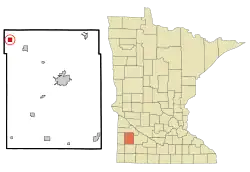 Location of Taunton, Minnesota