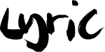 The word "lyric" all in lowercase, styled as handrawn brushstrokes