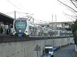 Train MI 09 of the RER A at the low station of Conflans-Fin-d'Oise.