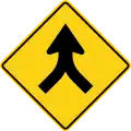 Center Lanes Merge (W4-H1a)
