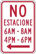 R7-2a No Parking X AM TO X PM (alternative)
