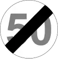 23a)&nbsp;— End of 50 km/h maximum speed limit