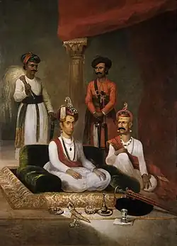Peshwa Madhav Rao Narayan with Nana Fadnavis