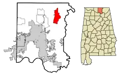 Location in Madison County and the state of Alabama