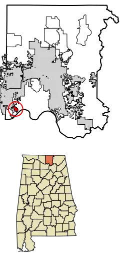 Location in Madison County, Alabama