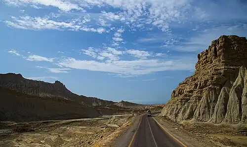 The Makran Coastal Highway (N10) passing through Balochistan