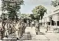 Mandarins in front of Thái Hòa throne hall in the 40th birthday anniversary of emperor Khải Định, 29/9/1924.