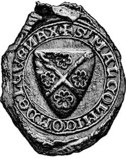 Black and white illustration of a mediaeval seal