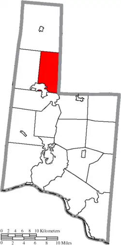 Location of Green Township in Brown County
