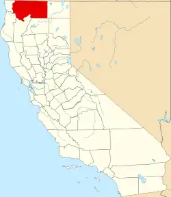 State map highlighting Siskiyou County