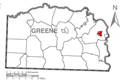 Location of Fairdale in Greene County