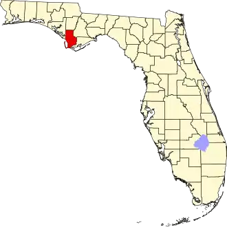 A state map highlighting Gulf County in the northwestern part of the state. It is medium in size.