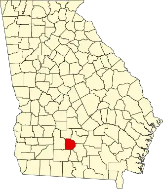 State map highlighting Tift County