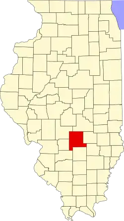 State map highlighting Fayette County