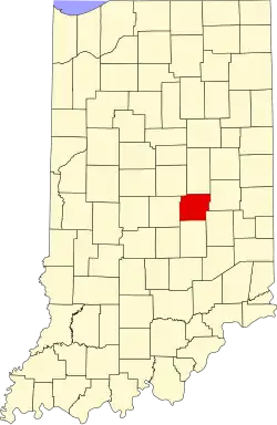 State map highlighting Hancock County