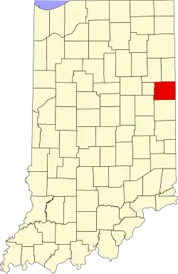 State map highlighting Jay County