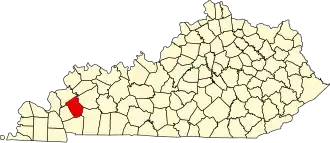 State map highlighting Caldwell County