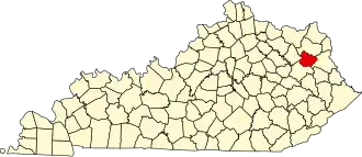 State map highlighting Elliott County