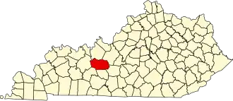 State map highlighting Grayson County