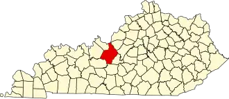State map highlighting Hardin County