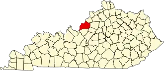 State map highlighting Jefferson County