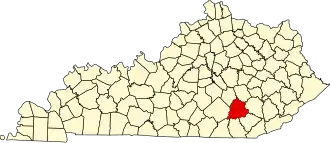State map highlighting Laurel County