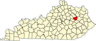 State map highlighting Menifee County