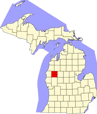 State map highlighting Lake County