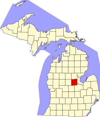 State map highlighting Midland County