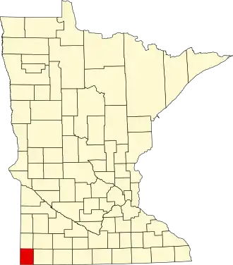 State map highlighting Rock County
