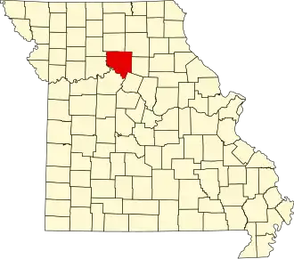 A state map highlighting Chariton County in the northern part of the state.