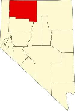 Map of Nevada highlighting Humboldt County