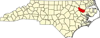 State map highlighting Martin County