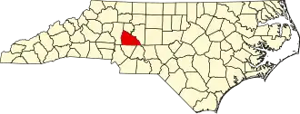 Map of North Carolina highlighting Rowan County