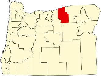 State map highlighting Morrow County