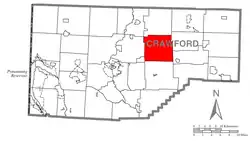 Location of Richmond Township in Crawford County