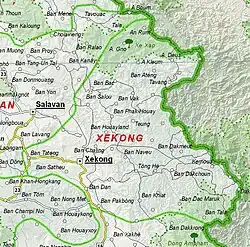 Map of Sekong province