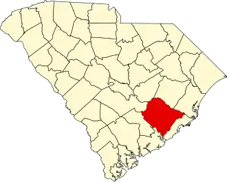 Map of South Carolina highlighting Berkeley County