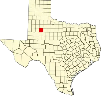 State map highlighting Garza County
