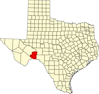 State map highlighting Terrell County