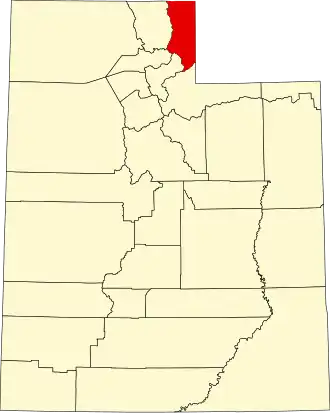State map highlighting Rich County