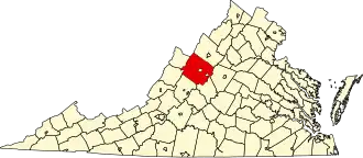 State map highlighting Augusta County