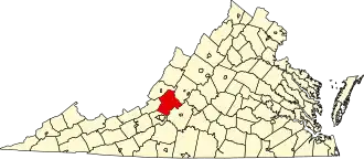 State map highlighting Botetourt County