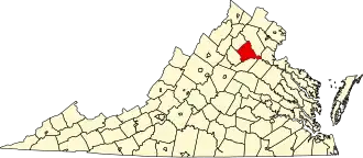 State map highlighting Culpeper County