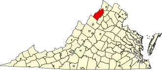 State map highlighting Shenandoah County