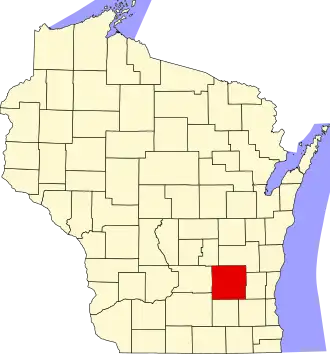 State map highlighting Dodge County